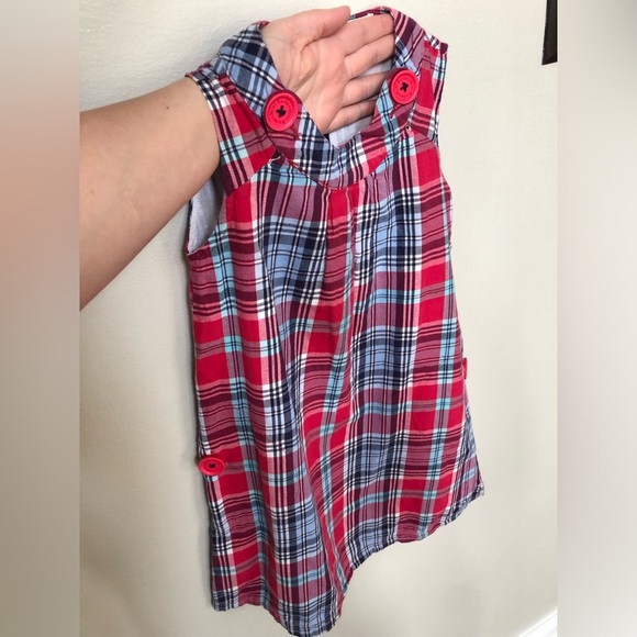 Mini Boden Girls 3-4Y Pink/Blue/White Mini Jumper w/Buttoned Pockets & Straps - Picture 12 of 12